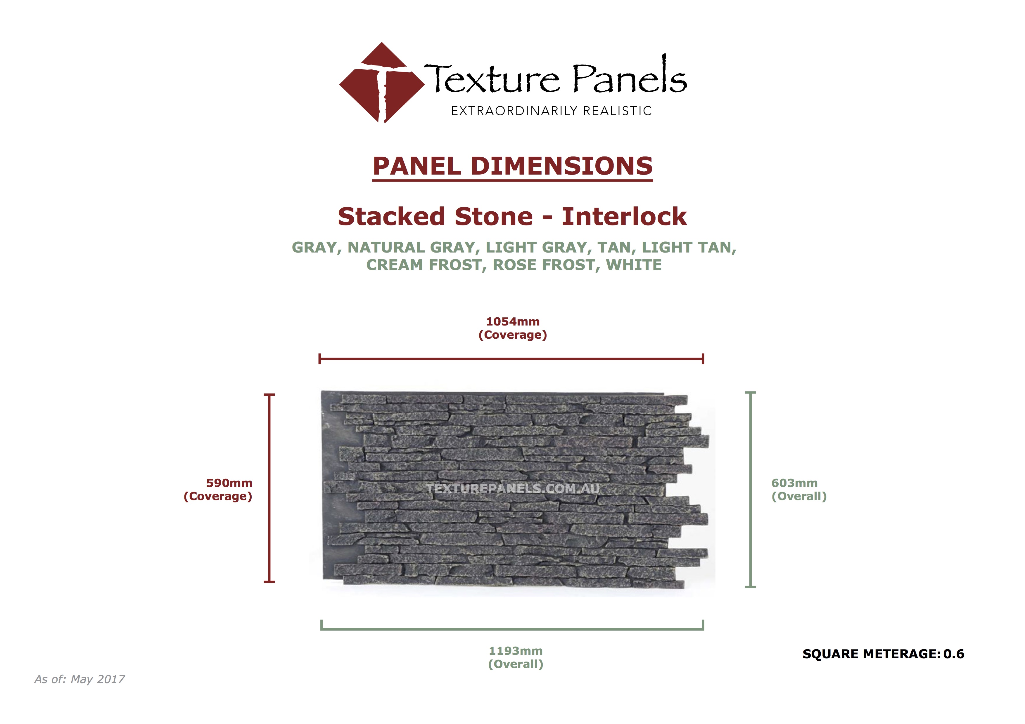 Stacked Stone Interlocked - Dimensions